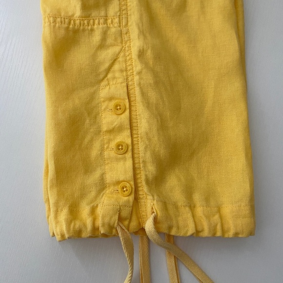 Lauren Ralph Lauren 100% Soft Linen High Rise Cargo Pants Yellow Size 8 - Picture 5 of 14